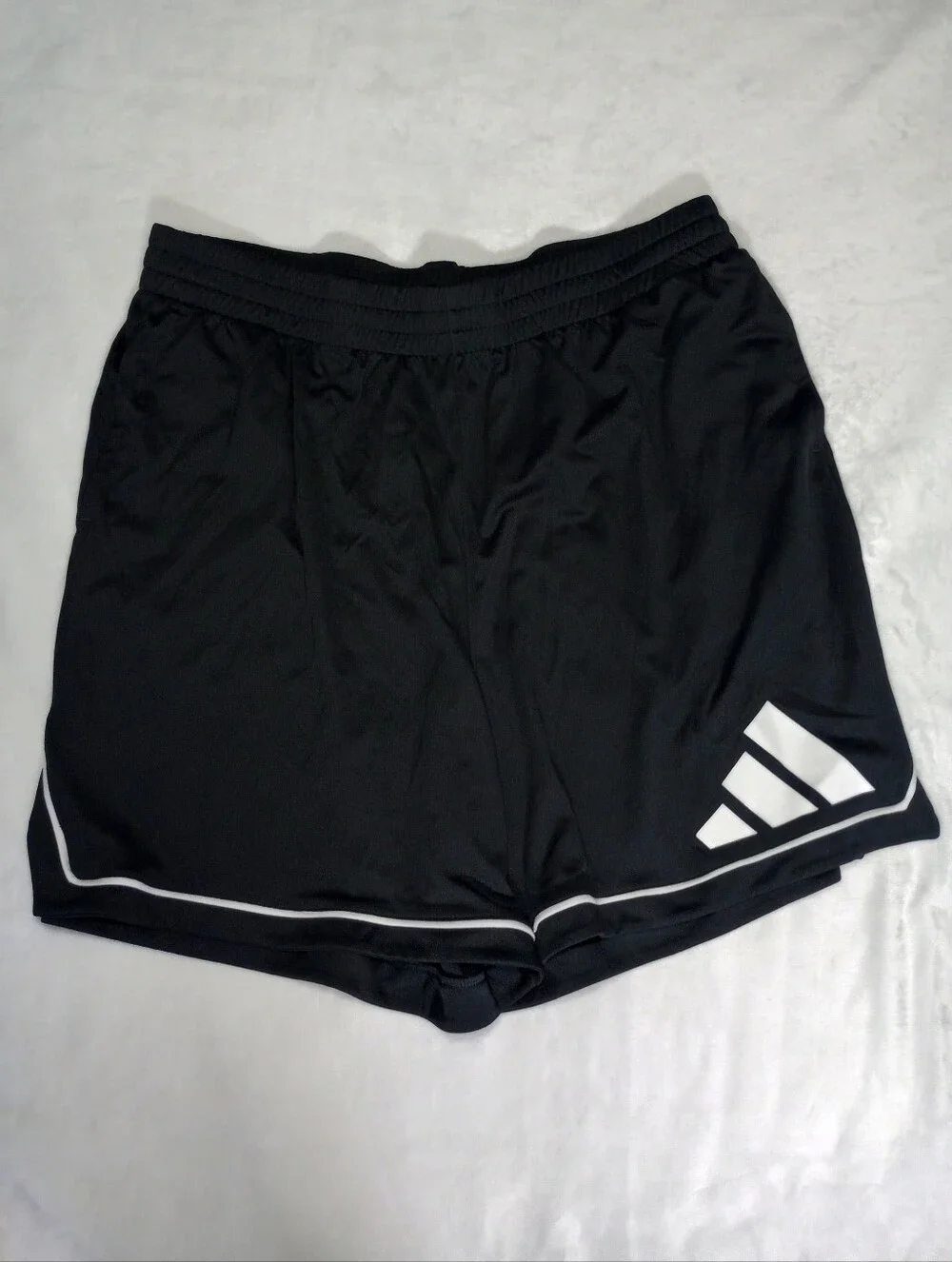 Adidas Black White Trim Logo Athletic Shorts Milwaukee Bucks NBA Athleisure Lot
